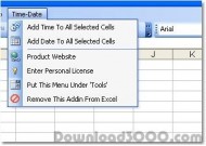 Excel Add Time & Date Software screenshot